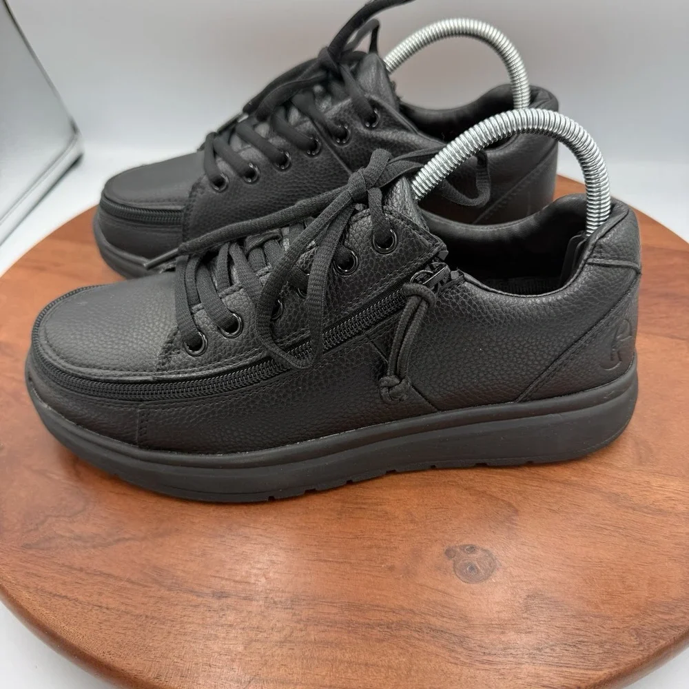 BILLY Work Comfort Low Wide Black Lace Up Zip Up Shoe Sneaker Mens Size 7.5 WIDE